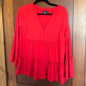 Pomander Place red blouse bought at Tuckernuck. Barely used.